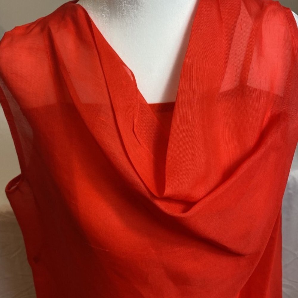 Donna Karan Red Silk Dress - Picture 6 of 16